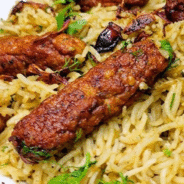 Afghani-Rice-With-Seekh-Kabab Afghani-Rice-With-Seekh-Kabab